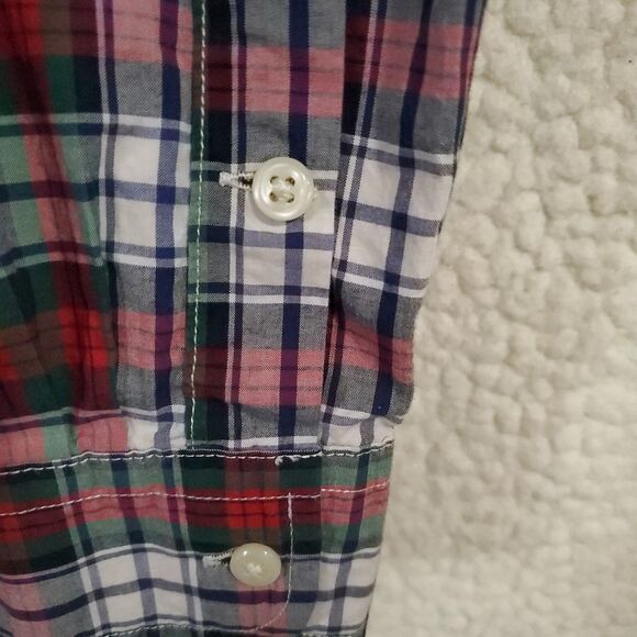 Ralph Lauren Shirt Men's Large (14-16) Red Blue Green White Plaid Cotton Button - Picture 10 of 16